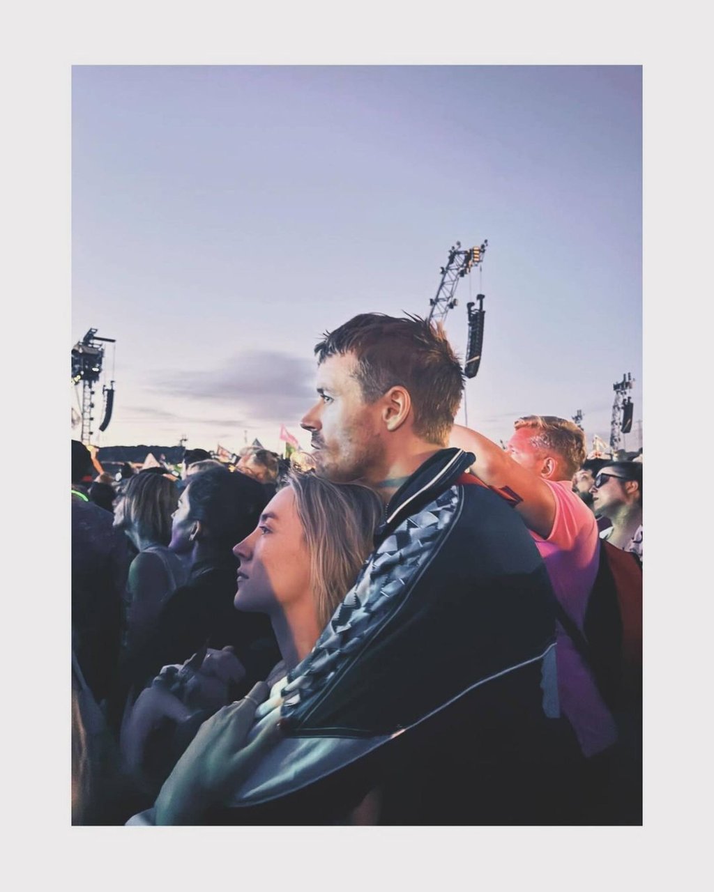 Jack Lowden cosied up with his wife Saoirse Ronan at Glastonbury Festival in June. Photo: @jack.lowden/Instagram