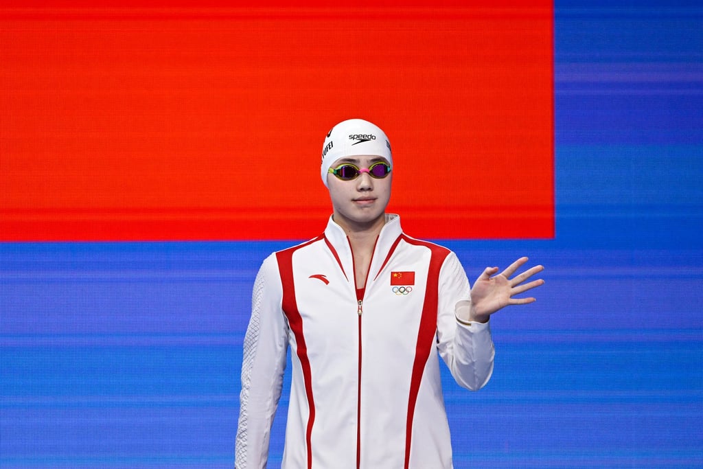 Zhang Yufei enters the La Defense Arena as she prepares to race at the Paris Olympics. Photo: Xinhua Zhang Yufei enters the La Defense Arena as she prepares to race at the Paris Olympics. Photo: Xinhua