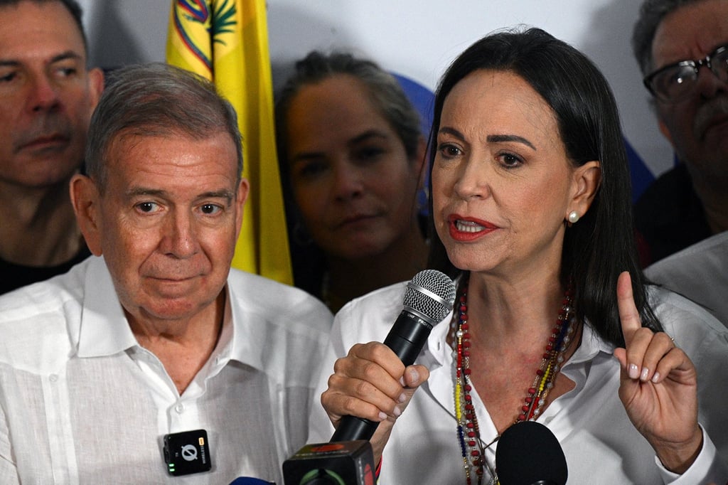 Venezuelan opposition leader Maria Corina Machado (right) and opposition presidential candidate Edmundo Gonzalez Urrutia. Photo: TNS
