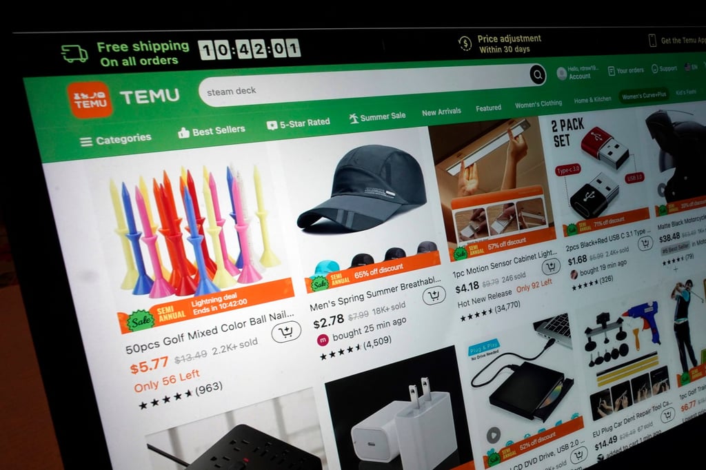 Temu has quickly grown its market share globally in the e-commerce industry with aggressively priced goods that ship directly from China. Photo: AP