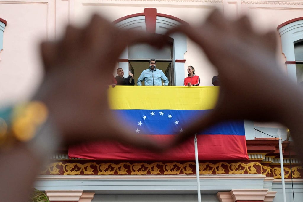 Venezuelan President Nicolas Maduro addressing supporters in Caracas. Photo; AFP