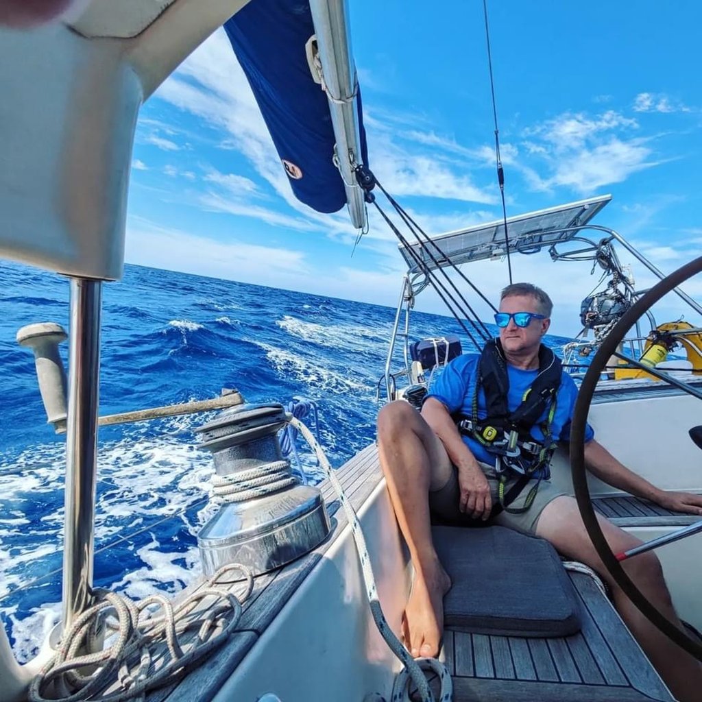 The author sailing across Taiwan Strait. Photo: Fiona Ching The author sailing across Taiwan Strait. Photo: Fiona Ching