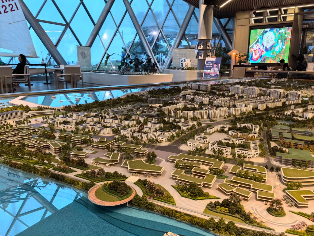 Sand table displaying models of new apartments developed by Sino-Ocean Group in Qinhuangdao city, Hebei province, as seen in June 2024. Photo: Simon Song Sand table displaying models of new apartments developed by Sino-Ocean Group in Qinhuangdao city, Hebei province, as seen in June 2024. Photo: Simon Song