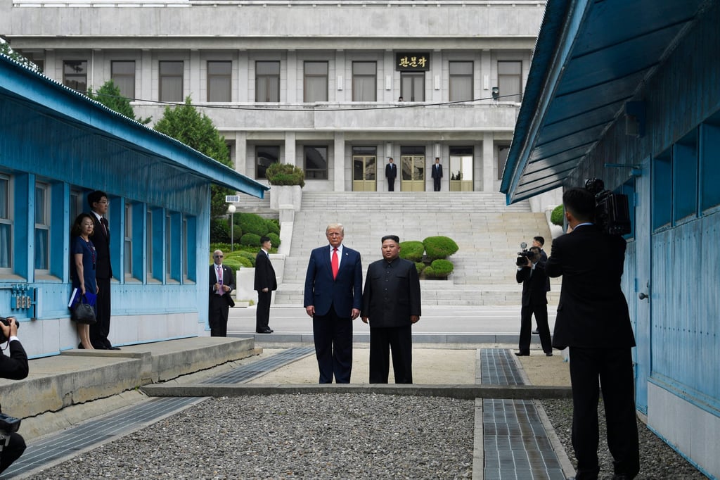 US President Donald Trump meets North Korean leader Kim Jong-un at the border village of Panmunjom in the demilitarised zone in 2019. Photo: AP