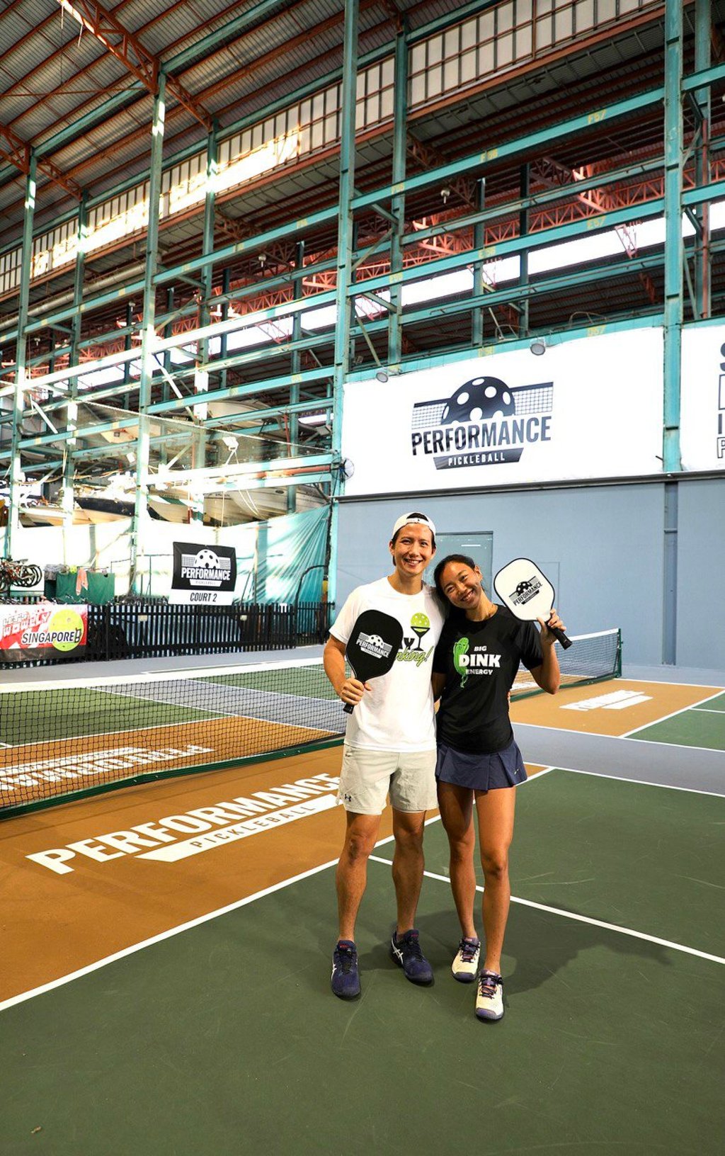 Singaporean Jeremy Soh and his fiancée Jeovanne Poernomo at Performance Pickleball, a pickleball facility they set up in Singapore’s northeast region of Punggol. Photo: Handout