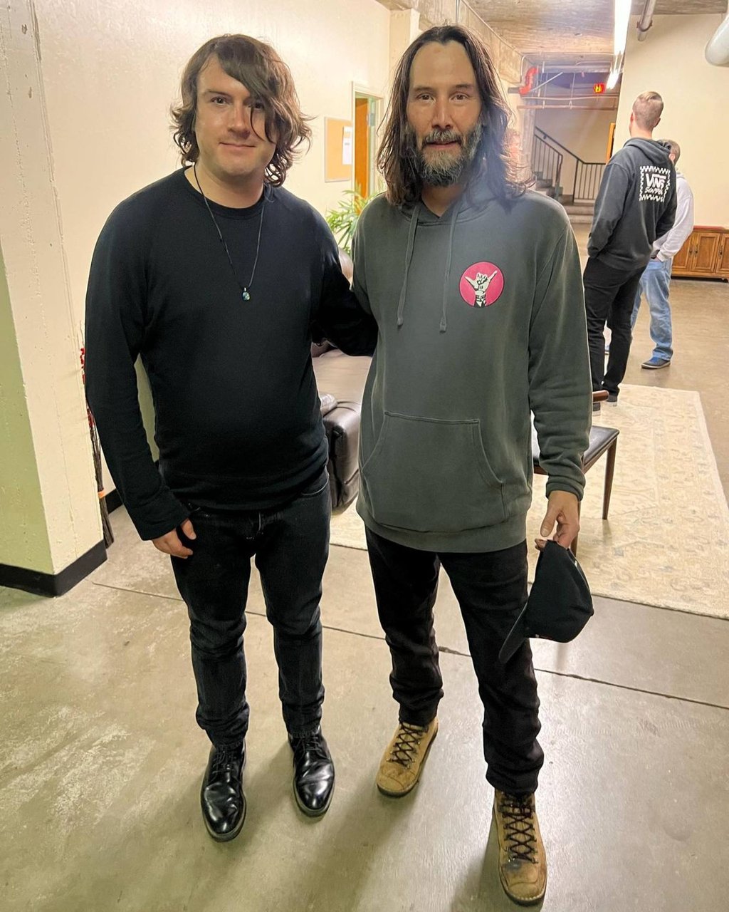 Indio Downey and Keanu Reeves: the 30 year old has grown up around his Hollywood actor’s friends and colleagues. Photo: @indiodowney/Instagram
