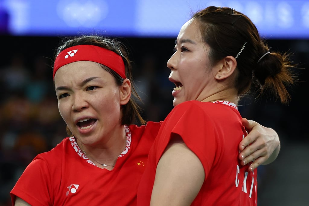 China pair Qing Chen Chen (left) and Yi Fan Jang (right) will face compatriots Liu Sheng Shu and Tan Ning in the badminton gold medal match. Photo: EPA China pair Qing Chen Chen (left) and Yi Fan Jang (right) will face compatriots Liu Sheng Shu and Tan Ning in the badminton gold medal match. Photo: EPA