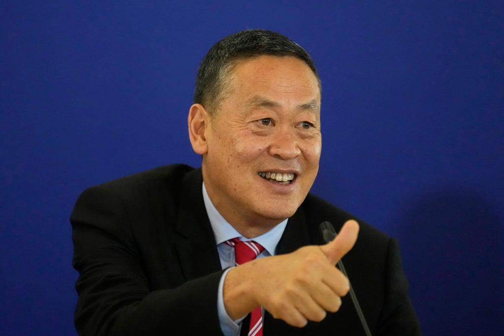 Thailand’s Prime Minister Srettha Thavisin at a news conference in Bangkok. Photo: AP