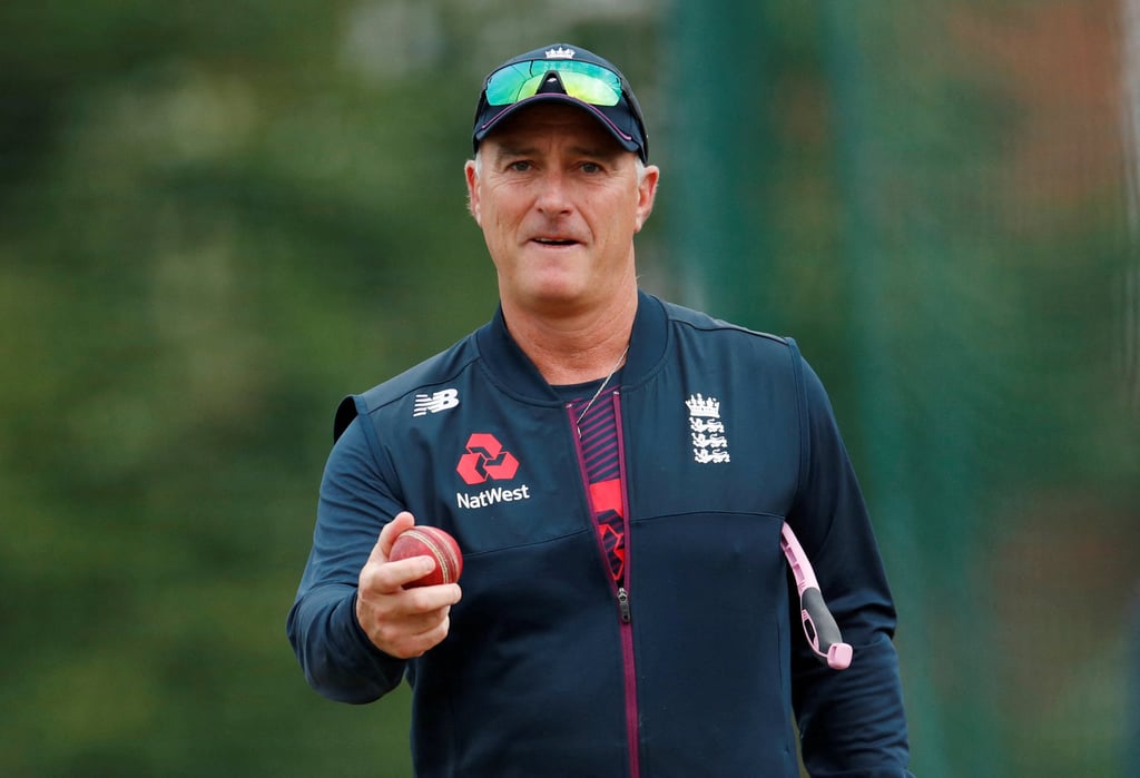 Graham Thorpe during an England net practice at Edgbaston, in Birmingham, in 2019. Photo: Reuters Graham Thorpe during an England net practice at Edgbaston, in Birmingham, in 2019. Photo: Reuters