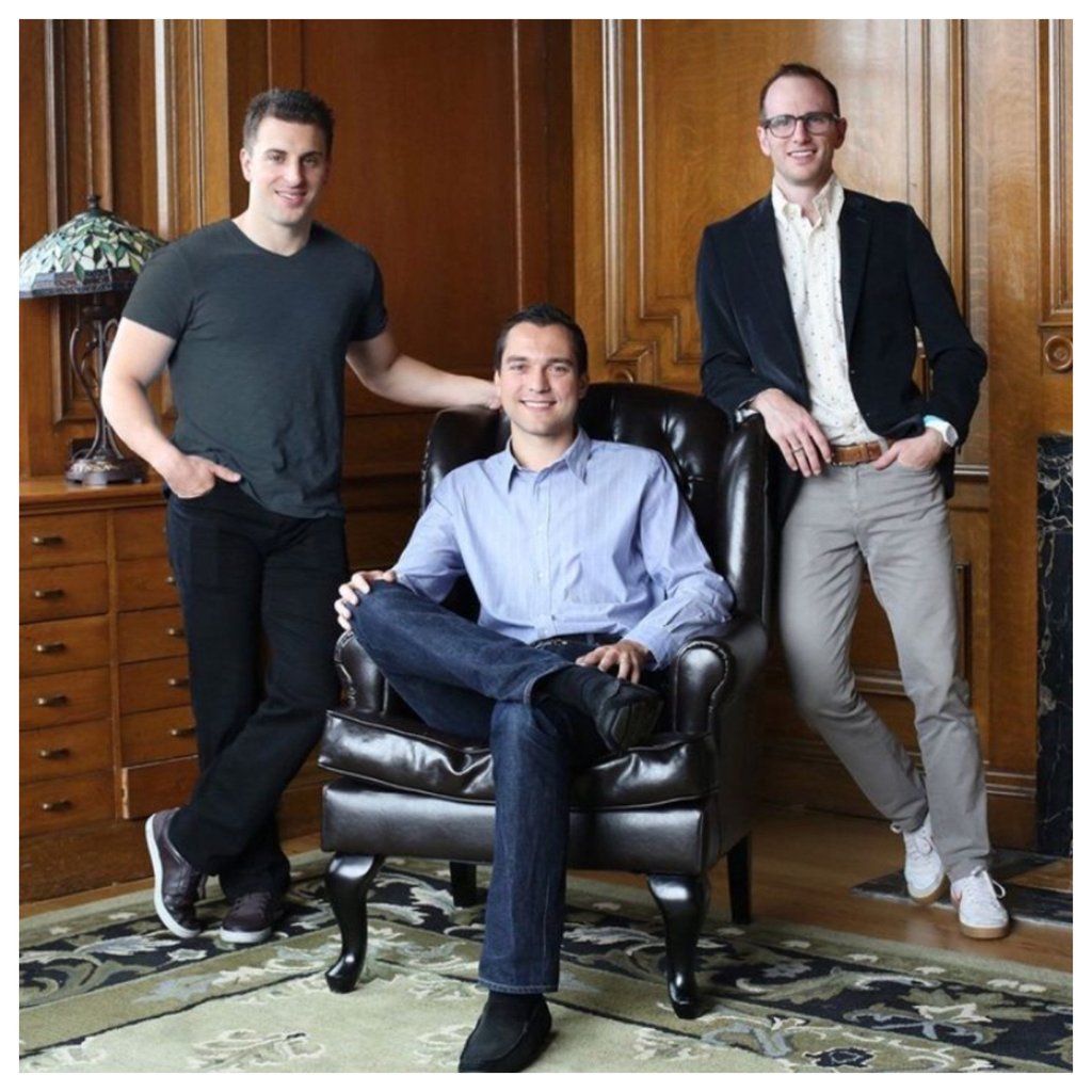 Brian Chesky, Nathan Blecharczyk and Joe Gebbia founded Airbnb in 2008. Photo: @trajectoryventures/Instagram Brian Chesky, Nathan Blecharczyk and Joe Gebbia founded Airbnb in 2008. Photo: @trajectoryventures/Instagram