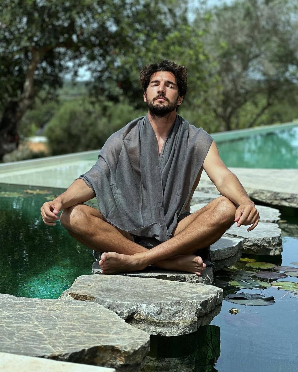 Andrea Preti enjoying a bit of meditation in Ibiza earlier this year. Photo: @andreapreti88/Instagram