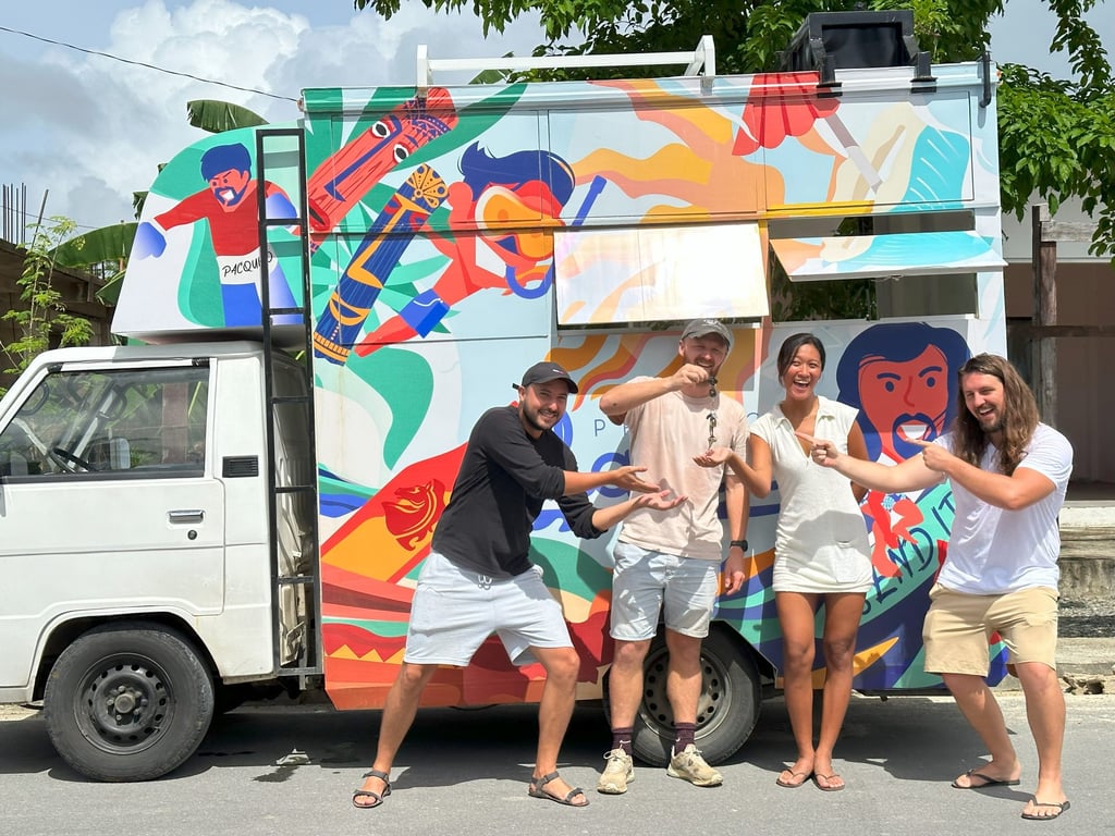 Thomas Over handing over the keys to Lokal Lab in Siargao Island. Photo: Handout Thomas Over handing over the keys to Lokal Lab in Siargao Island. Photo: Handout