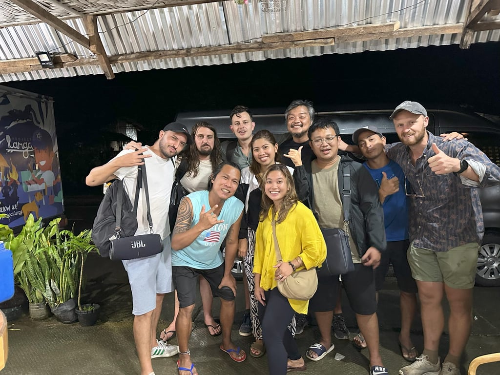 Thomas Over with the production crew in San Ricardo, Leyte. Photo: Handout Thomas Over with the production crew in San Ricardo, Leyte. Photo: Handout