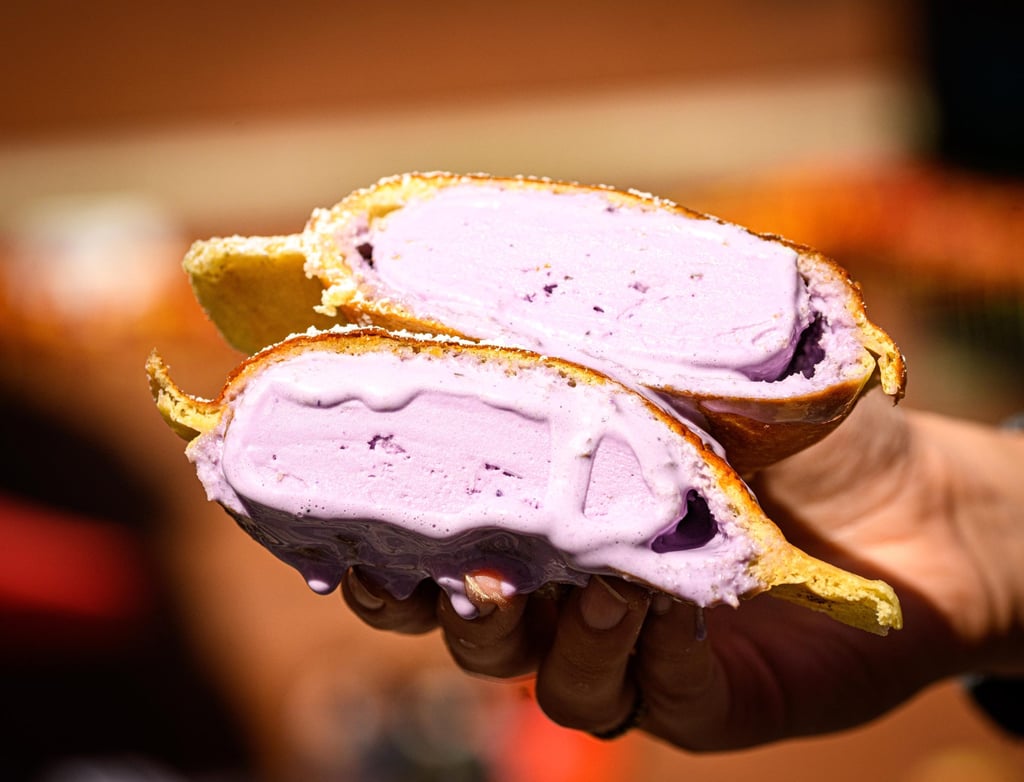 Ube bilog – milk bread rolls filled with Filipino purple yam ice cream – at Mamasons in Newport Court. Photo: Nic Crilly-Hargrave