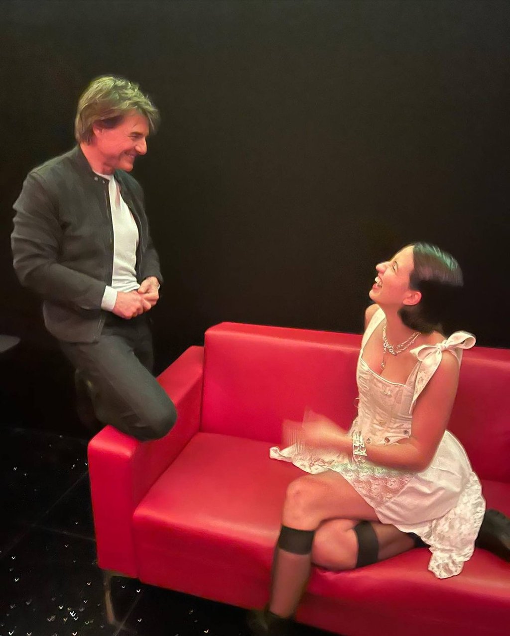 “Not Tom Cruise flying me and my brother in a heli to the @twistersmovie premiere !!!!” Victoria Canal wrote on a series of snaps posted on July 9. Photo: @victoriacanal/Instagram