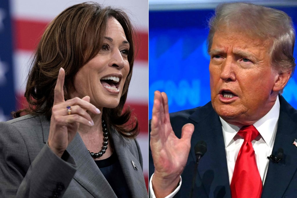 US Vice-President Kamala Harris and former US president Donald Trump. File photo: AFP