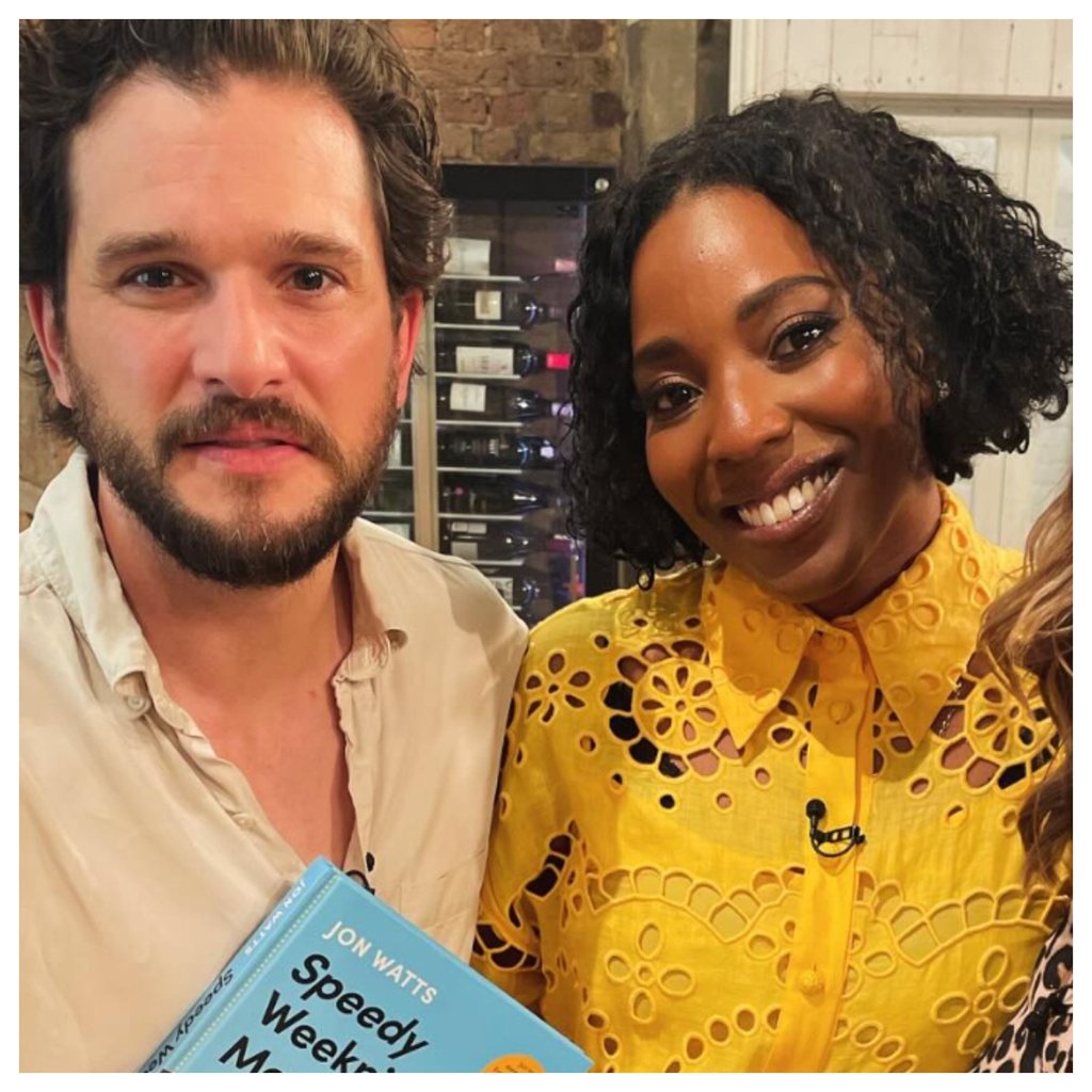 Olivia Washington with her co-star Kit Harington. Photo: @knackeredmother/Instagram