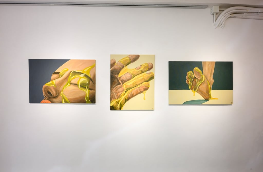 Cover Me With Love (Honey), Honey, and Honey Fetish are part of Ting’s exhibition “Who Are You?” at 13A New Street Art Gallery. Photo: 13A New Street Art Gallery