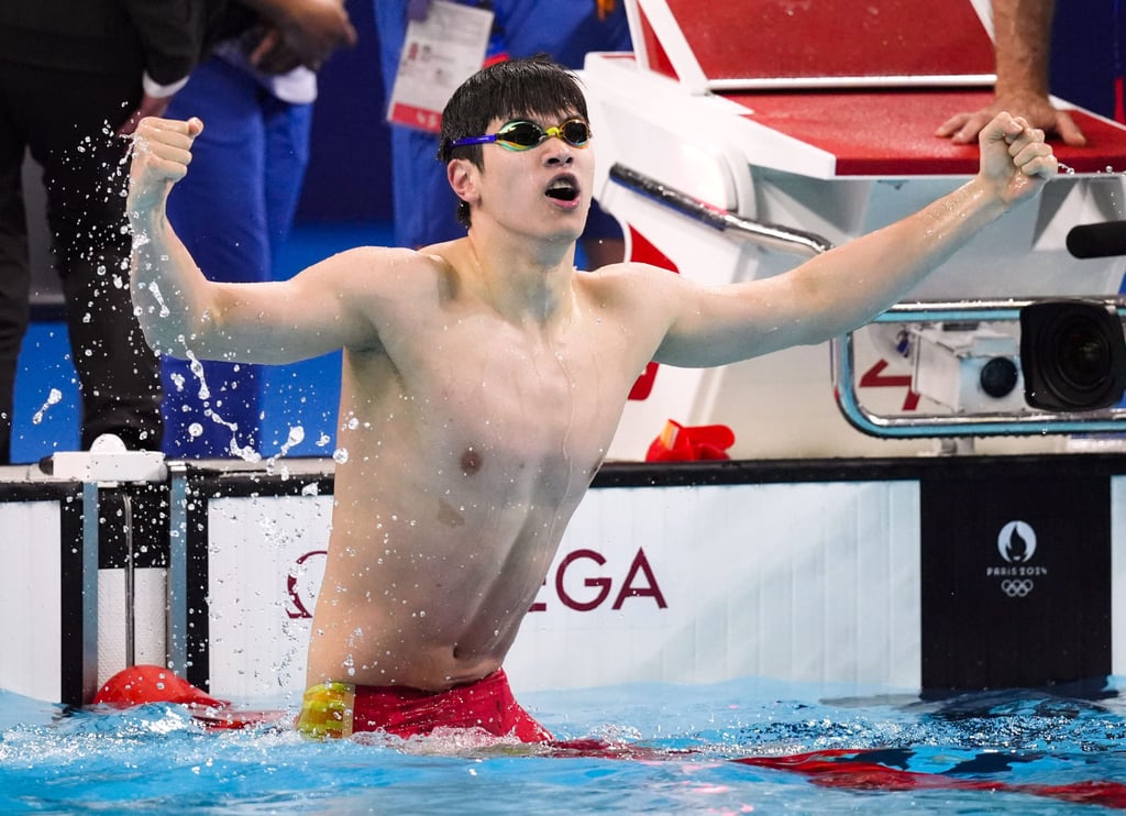 China’s Pan Zhanle won the 100 metres freestyle final with a world-record time. Photo: Kyodo