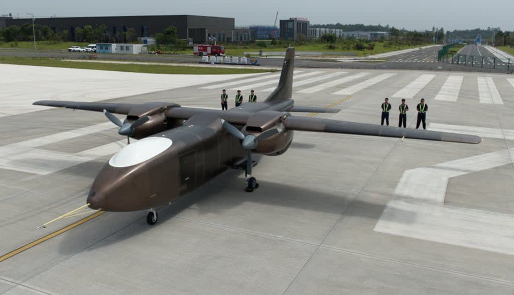 The heavy-lift drone is the biggest Chinese-developed uncrewed cargo aircraft. Photo: CCTV The heavy-lift drone is the biggest Chinese-developed uncrewed cargo aircraft. Photo: CCTV