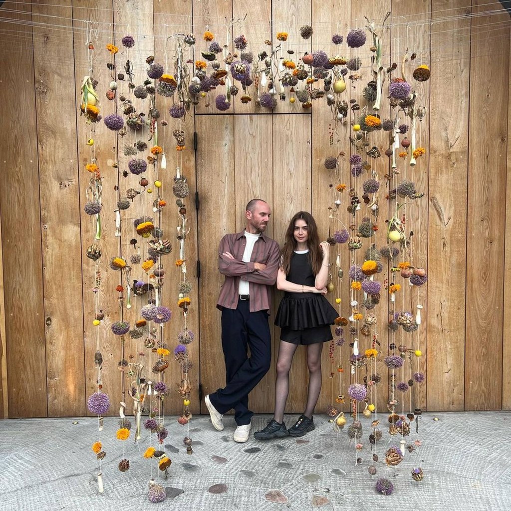 Charlie McDowell and wife Lily Collins after enjoying a meal at Noma in Copenhagen, in 2023. Photo: @charliemcdowell/Instagram