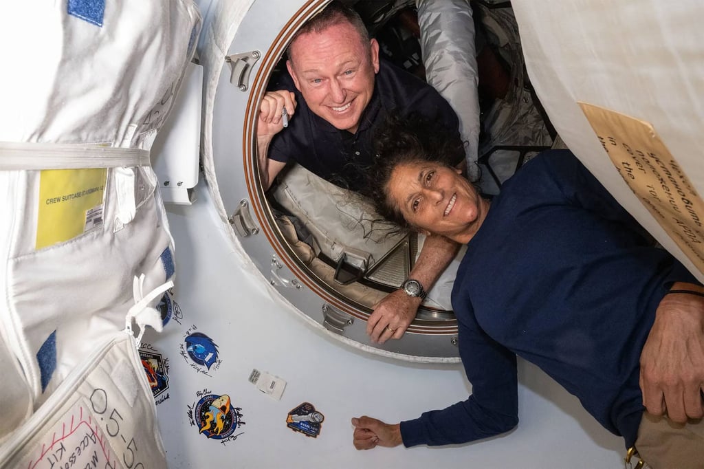 Astronauts Barry Wilmore and Sunita Williams aboard the international Space Station. Photo: AFP/Nasa