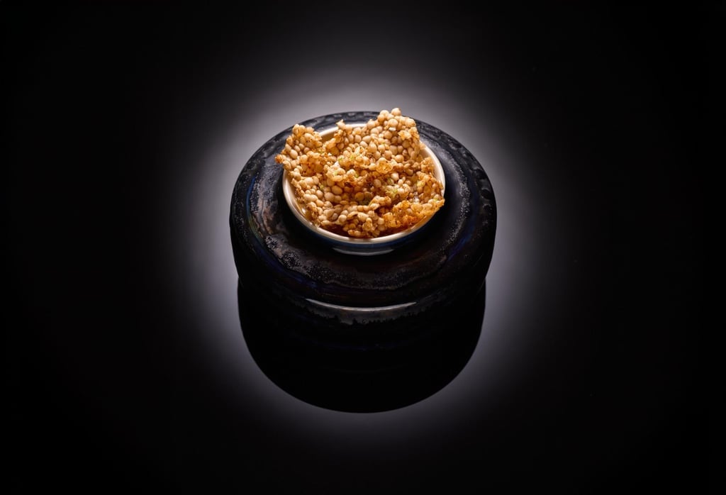 The mud crab au gratin with sago and Tellicherry pepper at Auor. Photo: Handout