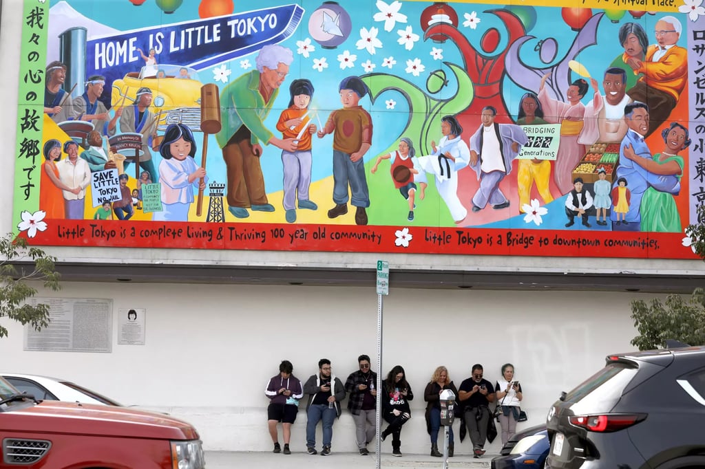 A community hoarding in Little Tokyo, Los Angeles. Photo: TNS