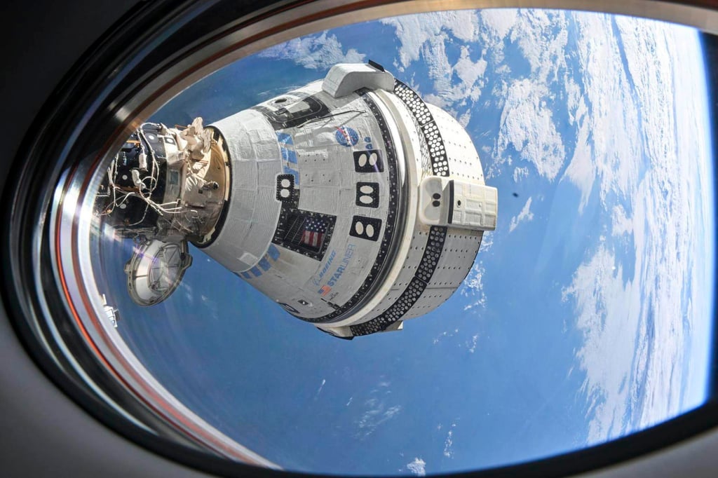 A view of the Boeing Starliner spacecraft carrying Butch Wilmore and Suni Williams. Photo: AP Photo/Nasa