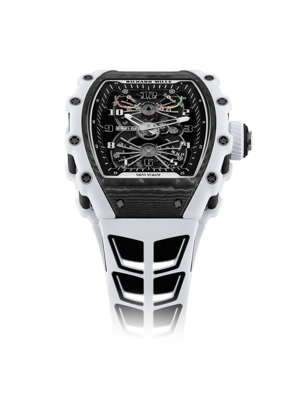 The star feature of the Richard Mille RM 21-02 Tourbillon Aerodyne is the case construction