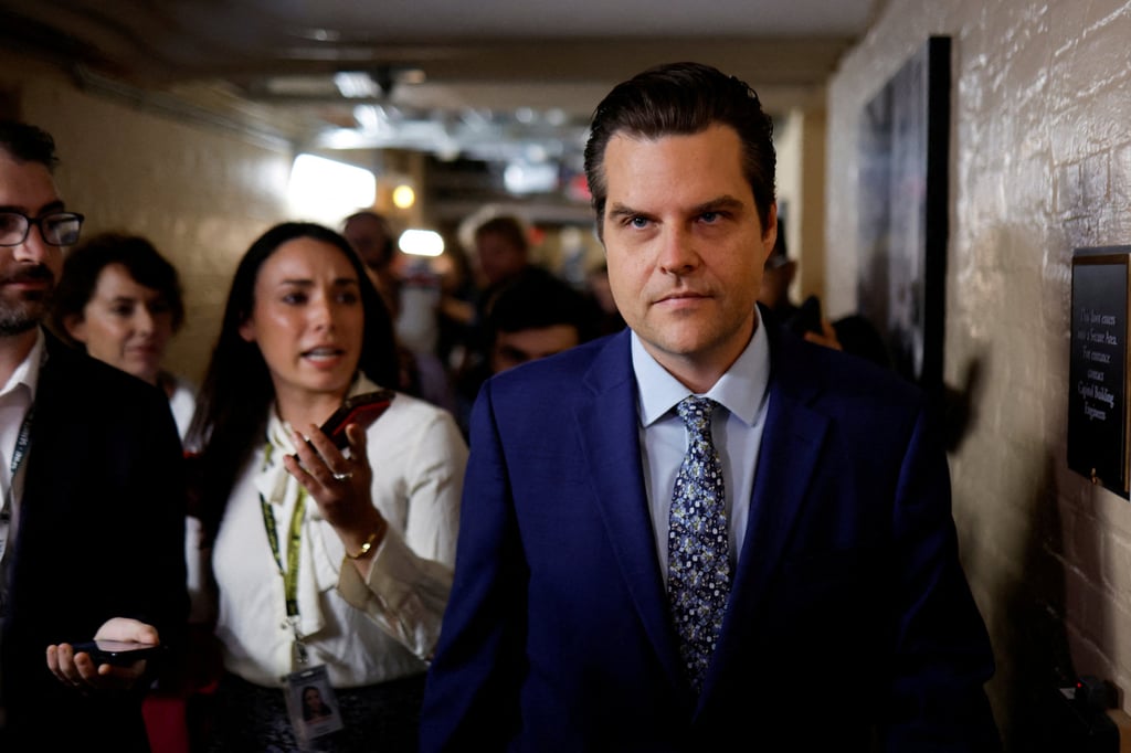 Matt Gaetz in 2023 is currently serving his fourth term as Florida representative. Photo: Reuters Matt Gaetz in 2023 is currently serving his fourth term as Florida representative. Photo: Reuters