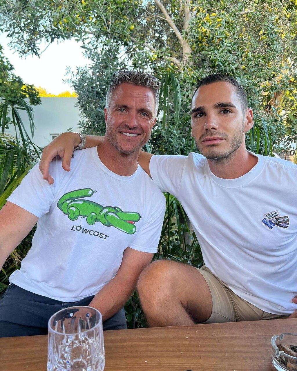 Ralf Schumacher poses with current partner Étienne Bousquet-Cassange in July. Photo: @ralfschumacher_rsc/Instagram Ralf Schumacher poses with current partner Étienne Bousquet-Cassange in July. Photo: @ralfschumacher_rsc/Instagram