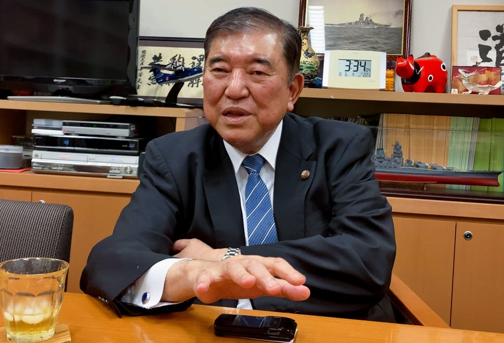 Shigeru Ishiba speaks during an interview in Tokyo on August 6. He has made several unsuccessful runs for the leadership. Photo: Reuters Shigeru Ishiba speaks during an interview in Tokyo on August 6. He has made several unsuccessful runs for the leadership. Photo: Reuters