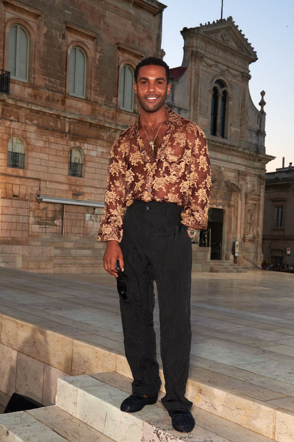 Lucien Laviscount at Dolce & Gabbana’s Alta Moda event in Italy, last July. Photo: Kessler Studio