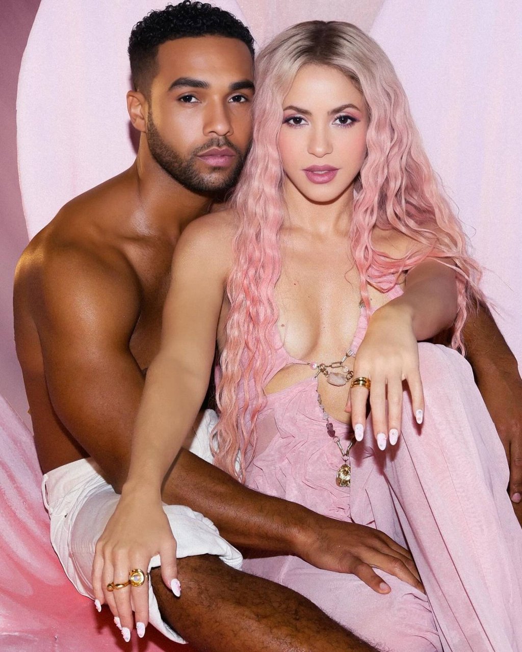 Lucien Laviscount and Shakira got very close in the Colombian singer’s Puntería music video. Photo: @its_lucien/Instagram