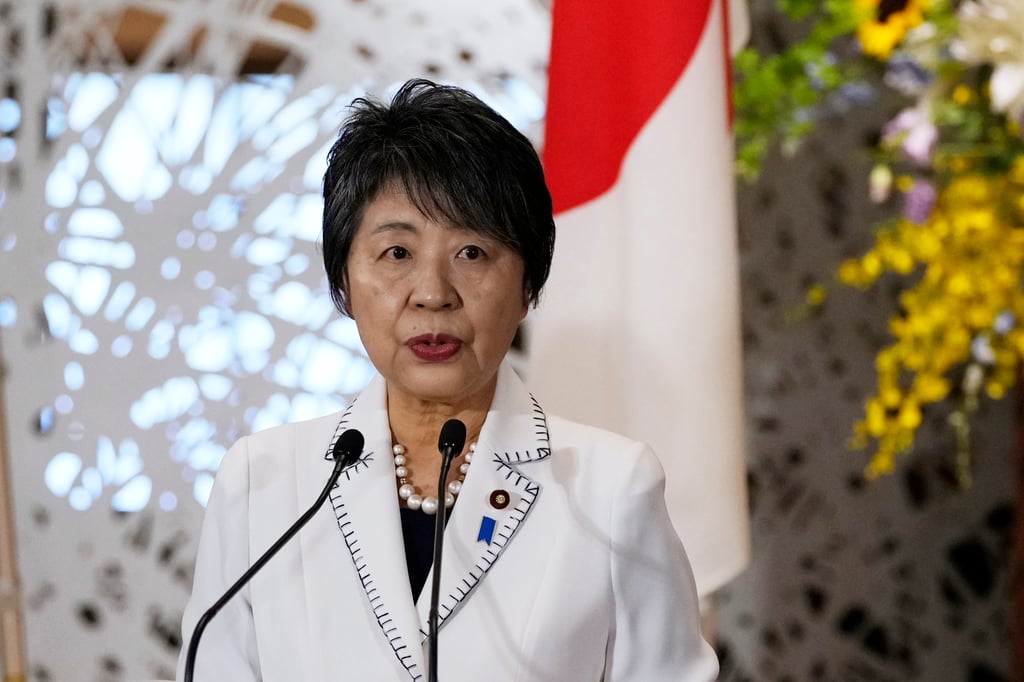 Yoko Kamikawa speaks during a news conference after a Quad Ministerial Meeting in Tokyo last month. Photo: AP Yoko Kamikawa speaks during a news conference after a Quad Ministerial Meeting in Tokyo last month. Photo: AP