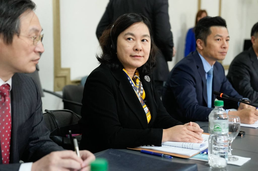 China’s Vice-Minister of Foreign Affairs Hua Chunying (centre) takes part in talks between Mercosur and China in Montevideo on August 12. Photo: adhoc via AFP