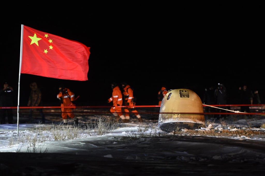 The Chang’e=5 probe brought back rock samples from the lunar surface. Photo: Xinhua