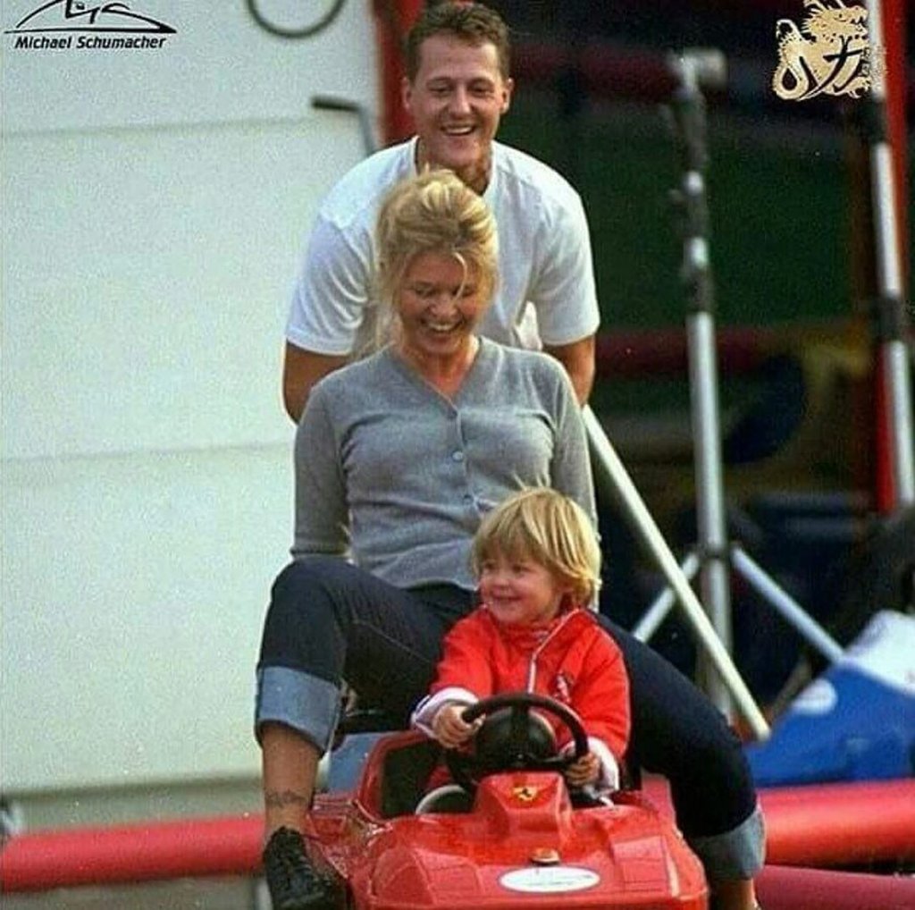 Michael Schumacher’s daughter, Gina-Maria Schumacher, shared this throwback image from her childhood featuring her father, and mother Corinna Schumacher. Photo: @gina_schumacher/Instagram Michael Schumacher’s daughter, Gina-Maria Schumacher, shared this throwback image from her childhood featuring her father, and mother Corinna Schumacher. Photo: @gina_schumacher/Instagram