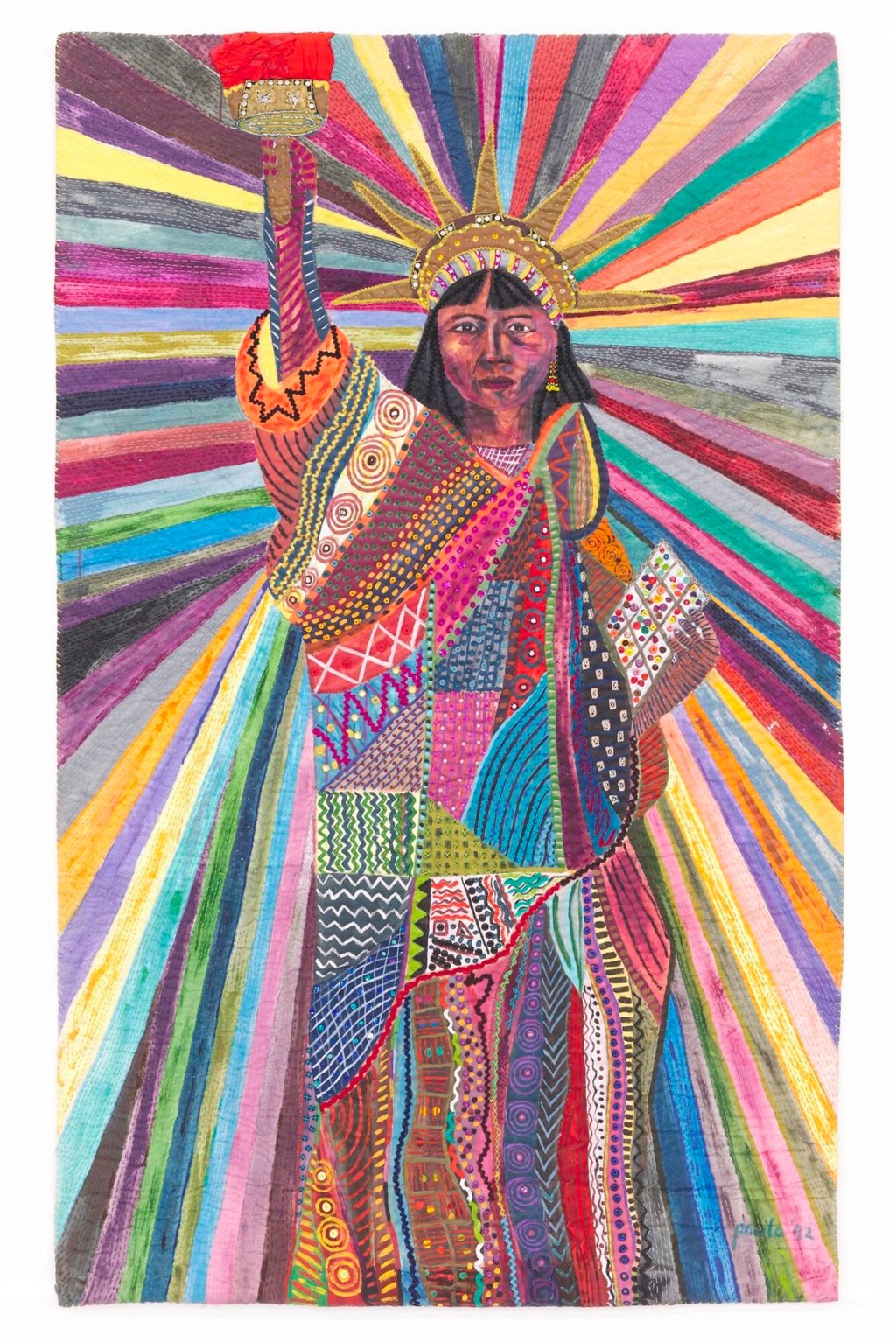 Abad’s LA Liberty (1992) is part of the collection of the Walker Art Center, in Minneapolis. Photo: courtesy Pacita Abad Art Estate and Spike Island, Bristol
