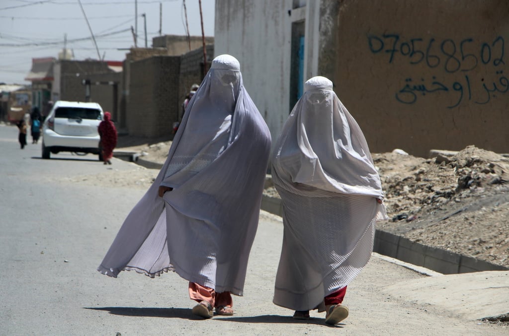 Burqa-clad Afghan women in Kandahar, Afghanistan, on Thursday. Photo: EPA-EFE