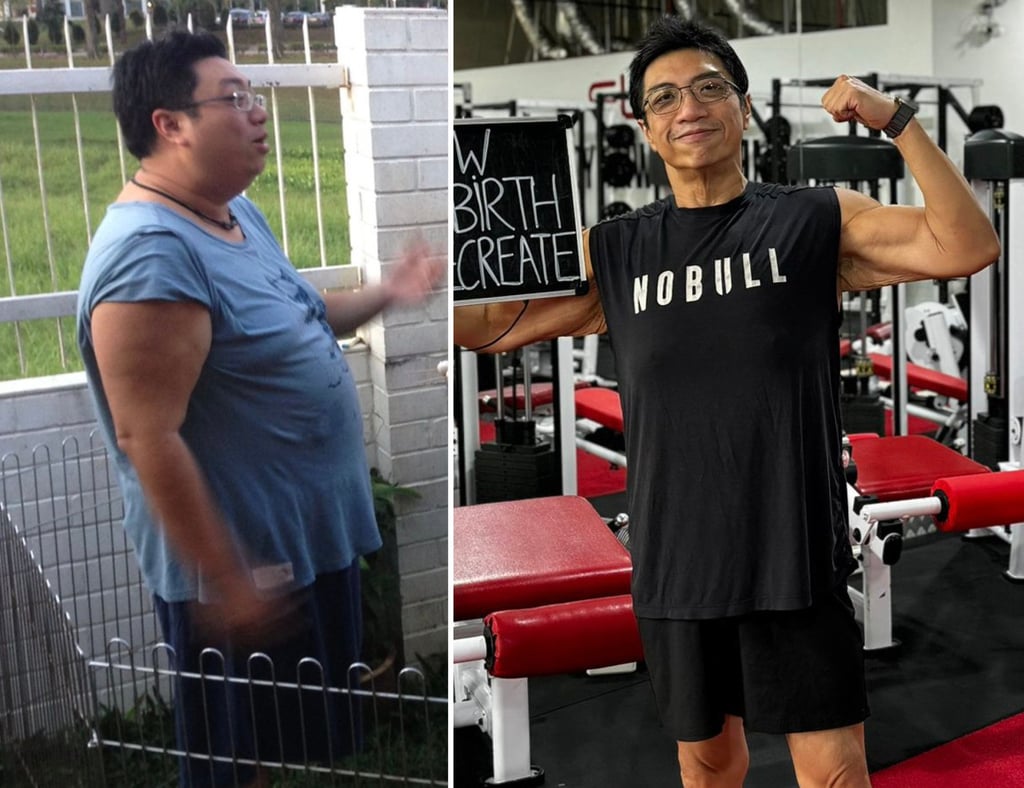 Alex Tan in 2016, when he weighed more than 120kg, and in 2024 after his weight-loss journey took him from death’s door to fit and healthy. Photo: Alex Tan/Ultimate Performance Alex Tan in 2016, when he weighed more than 120kg, and in 2024 after his weight-loss journey took him from death’s door to fit and healthy. Photo: Alex Tan/Ultimate Performance