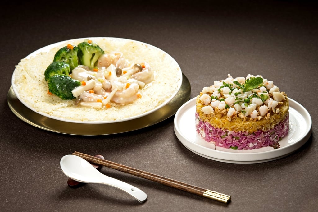 Rainbow fried rice layered with egg fried rice, and seafood is a new dish at the Causeway Bay branch of Hung’s Delicacies. Photo: Hung’s Delicacies