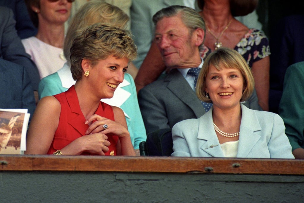 Julia Samuel with Princess Diana at Wimbledon in 1994. Photo: @SpokenEdition/X