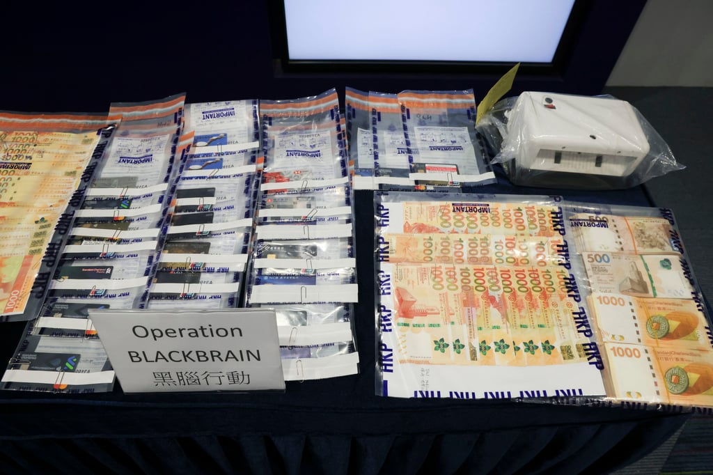Evidence seized during one of the police operations is put on display. Photo: Jelly Tse Evidence seized during one of the police operations is put on display. Photo: Jelly Tse