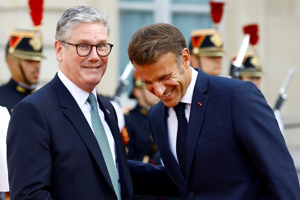 French President Emmanuel Macron welcomes Britain’s Prime Minister Keir Starmer ahead of the Paralympics Games opening ceremony on Wednesday. They will meet in Paris on Thursday. Photo: Reuters