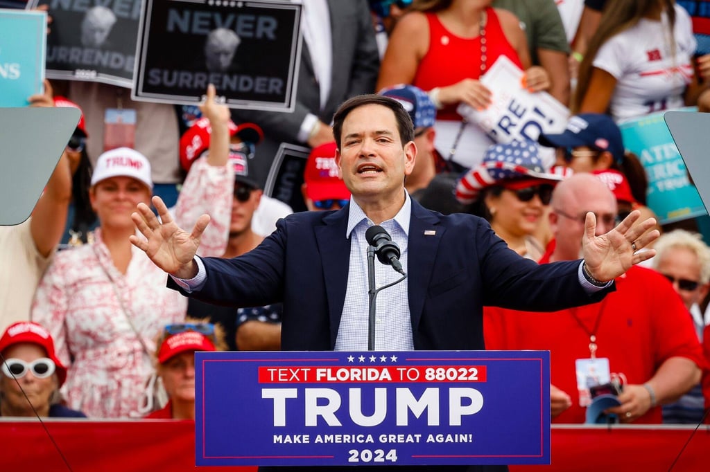 US Senator Marco Rubio at a Trump rally in Miami, Florida. Photo: Bloomberg