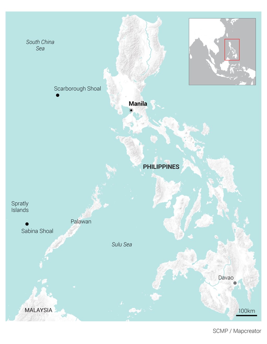 The Sabina Shoal has become one of the main flashpoints between the two countries. Photo: SCMP / Mapcreator