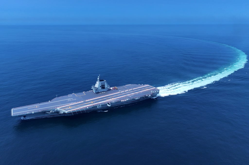 China’s third aircraft carrier, the Fujian, during sea trials in May. Photo: Xinhua