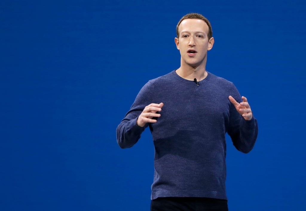 For his keynote speech at the Facebook’s F8 developer’s conference in 2018, Mark Zuckerberg shook up his look, opting for a blue sweater instead of his trademark hoodie. Photo: AP Photo